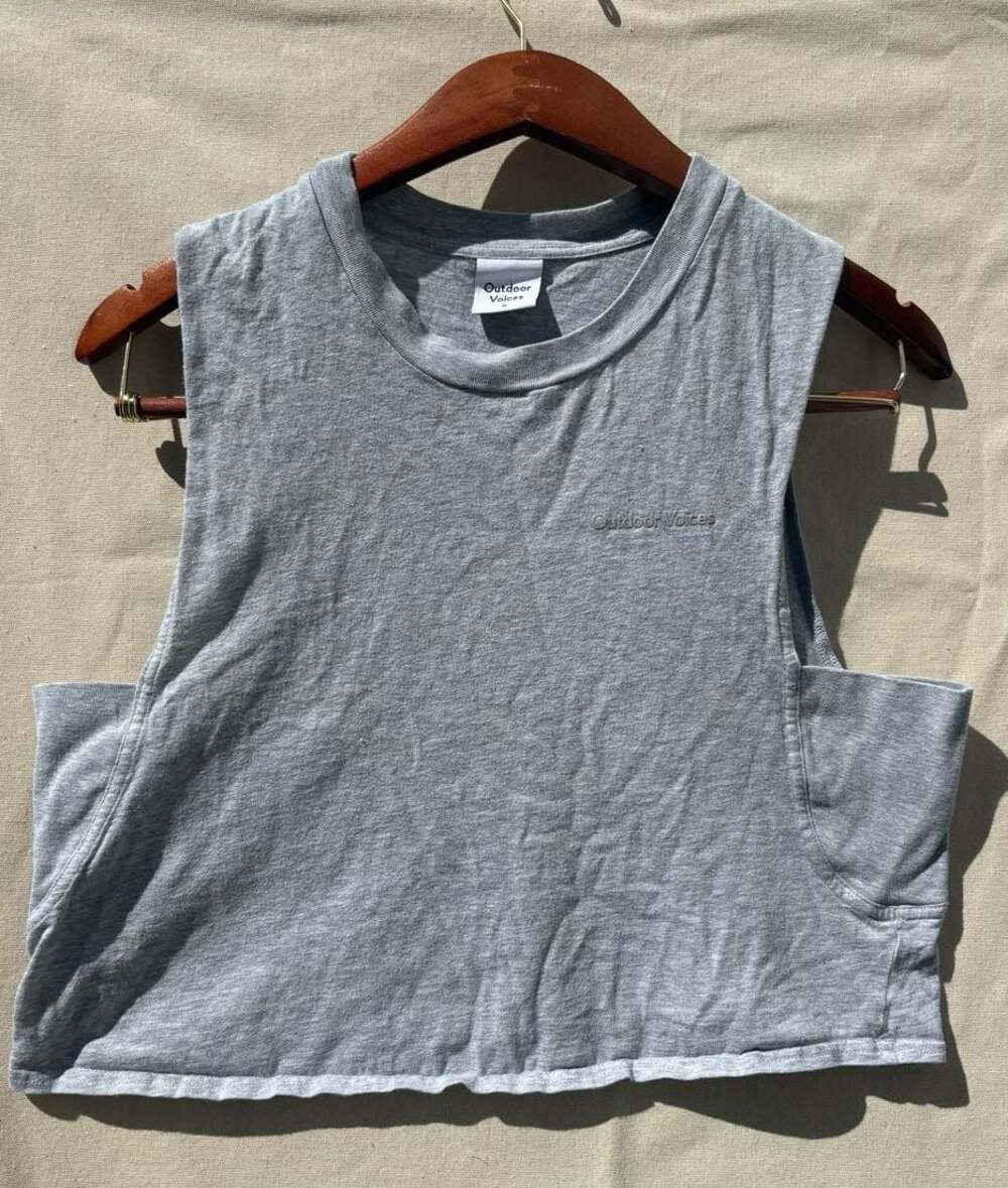 Outdoor Voices Crop Tank Top - Heather Grey - Medium